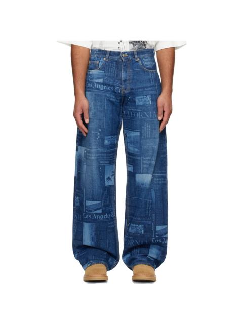 Palm Angels Blue LA Times Edition Jeans