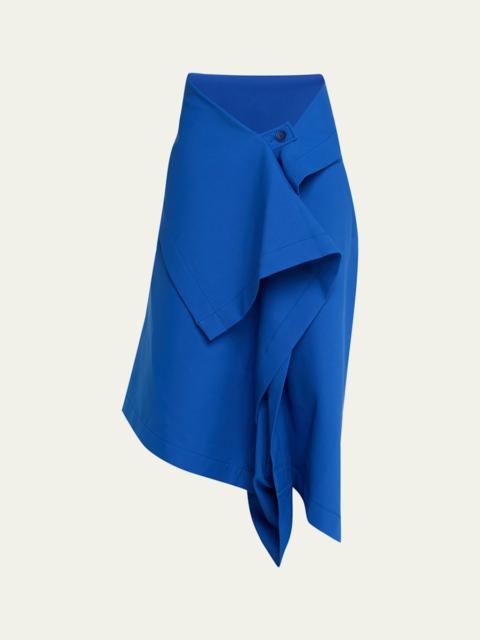 ISSEY MIYAKE Gypsum Draped Wide-Leg Crop Trousers