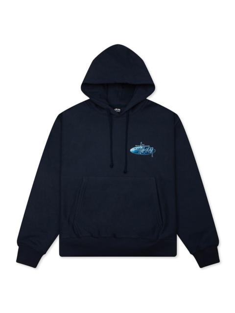 Stüssy WAVE OVAL HOODIE - NAVY