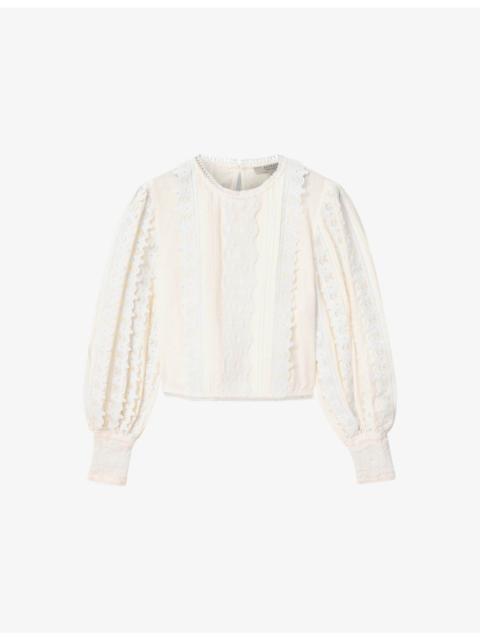 ALLSAINTS Hart Lace-Trim Cotton Blouse
