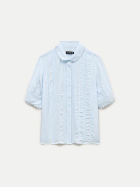J.CREW Lace-trim button-up top in crepe de chine