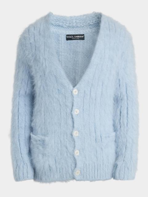 Dolce & Gabbana Men's Costa Mohair V-Neck Cardigan Sweater