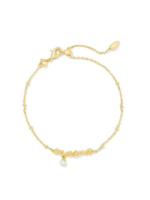 KENDRA SCOTT Mama Script Delicate Chain Bracelet in Gold