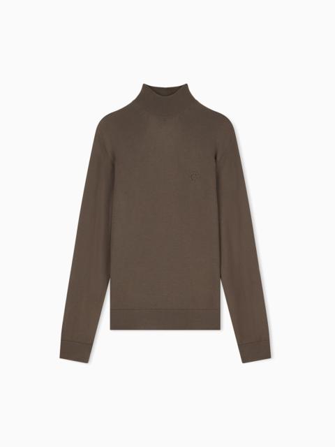 GIORGIO ARMANI SLIM-FIT SWEATER IN PLAIN KNIT VIRGIN WOOL