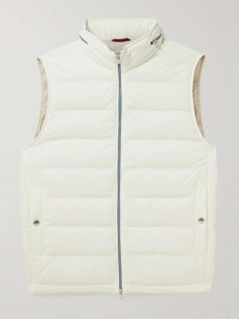 Quilted Nylon Down Hooded Gilet