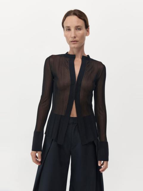 ST. AGNI Fine Pleat Knit Shirt - Black