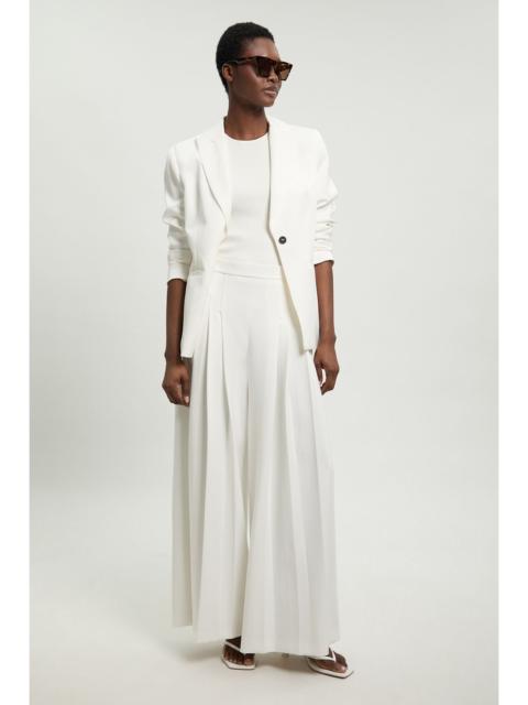 KAREN MILLEN Petite Tailored Structured Crepe Pleated Wide Leg Trousers