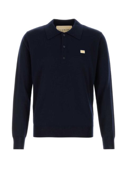 Valentino Valentino Garavani Virgin Wool Polo Shirt — Navy