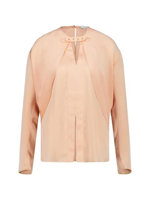 rabanne satin long-sleeve blouse