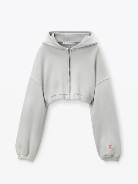 Alexander Wang Crop Zip Up Hoodie in Classic Terry