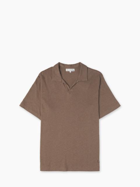 Merz b. Schwanen MERZ B. SCHWANEN LINEN02 POLO SHIRT FADED GRAIN