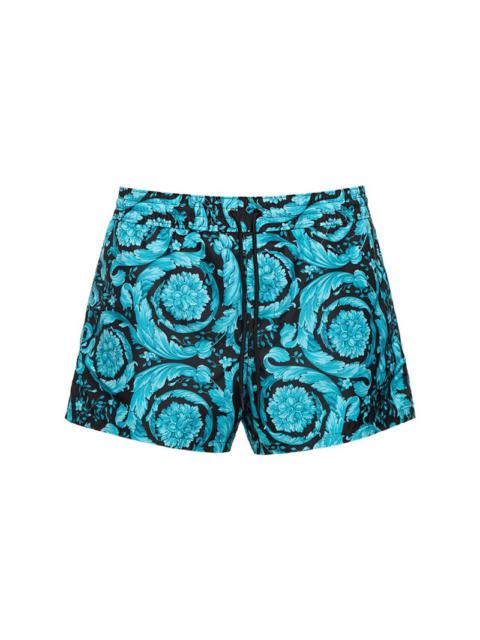Barocco printed nylon swim shorts