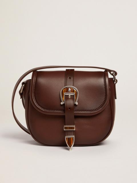 Golden Goose Small Rodeo Bag in dark tan leather