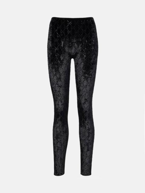 GUCCI GG embellished chenille leggings