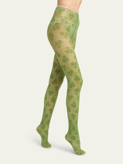 Valentino Floral Lace Tights