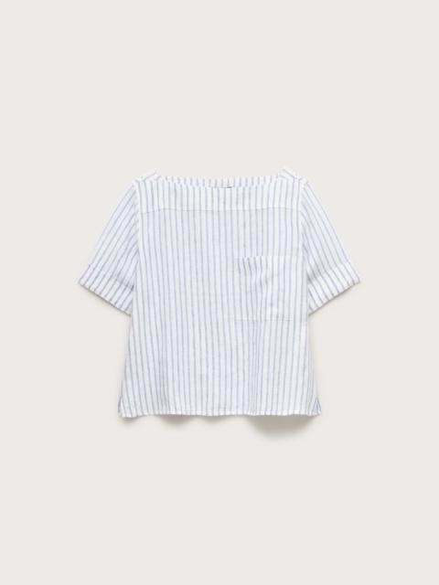 J.CREW Boatneck T-shirt in striped linen