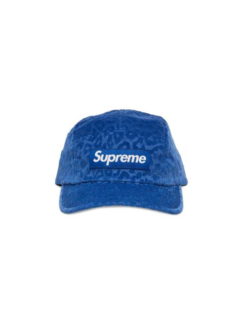 Supreme Leopard Corduroy Camp Cap 'Blue'