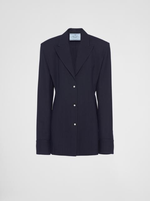 Prada Single-breasted pinstripe wool jacket
