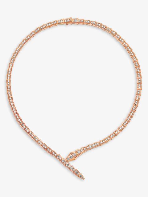 Serpenti Viper 18ct rose-gold and 5.26ct diamond necklace