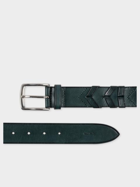 Woven Herringbone Leather Belt