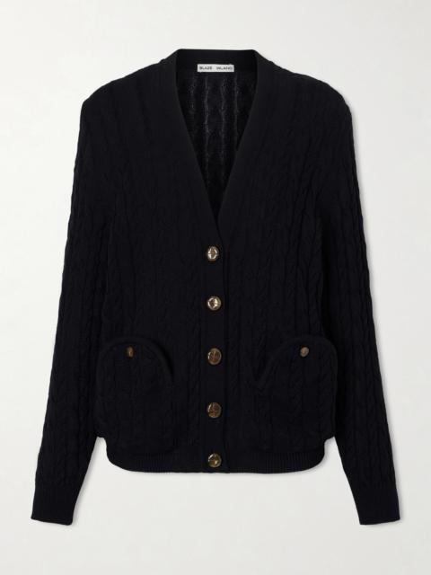 BLAZÉ MILANO Ket Cable-knit Cotton Cardigan