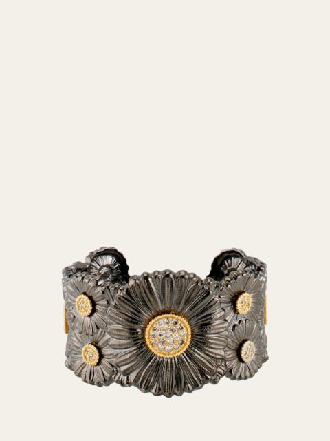 Buccellati Silver and 18K Gold Daisy Blossoms Bracelet with Diamonds