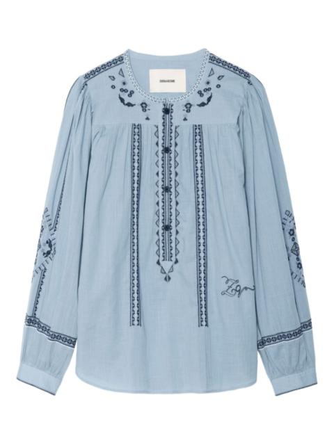 Zadig & Voltaire Tigy embroidered cotton tunic