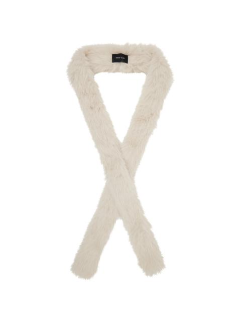 Simone Rocha Off-White Skinny Faux Fur Scarf