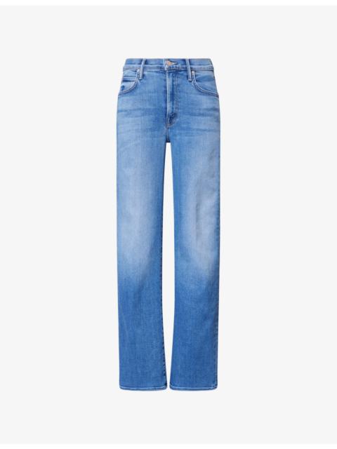 MOTHER The Kick It High-Rise Straight-Leg Denim-Blend Jeans