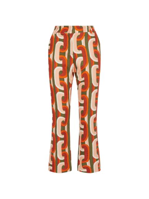 24/7 Prometheus-print kick-flare trousers