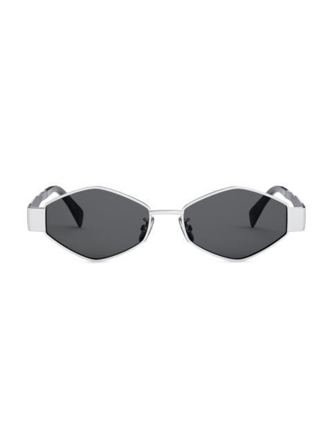CELINE Women's Metal Triomphe 54MM Geometric Sunglasses - Shiny Palladium