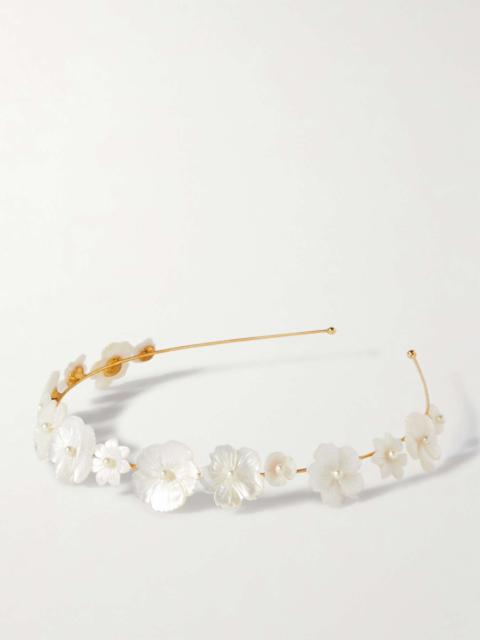 Jenna gold-plated mother-of-pearl headband