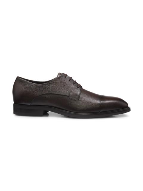 BOSS ITALIAN-MADE DERBY SHOES IN GRAINED LEATHER