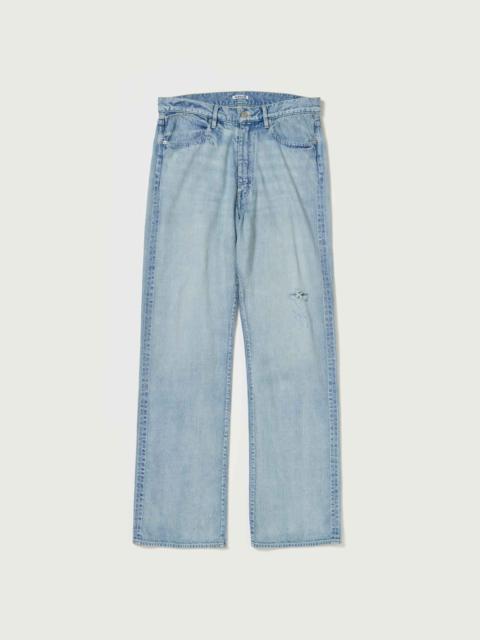 AURALEE FADED SELVEDGE LIGHT DENIM PANTS
