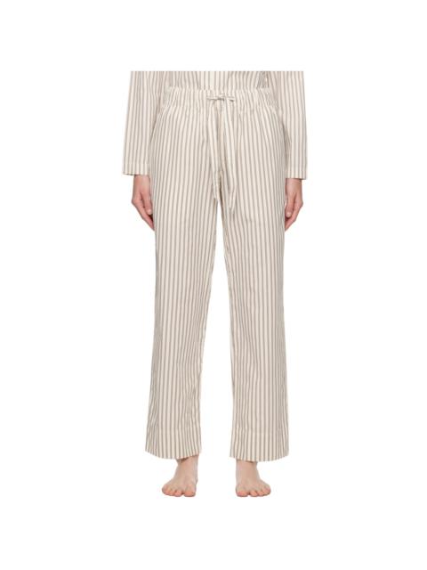TEKLA Off-White & Brown Drawstring Pyjama Pants