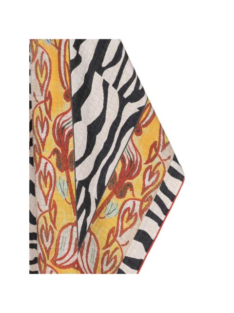 Pierre-Louis Mascia zebra-print floral scarf