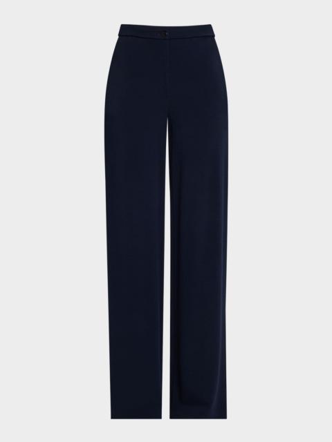 EMPORIO ARMANI Straight-Leg Pique Trousers