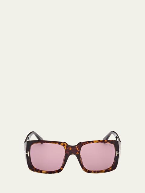 TOM FORD Tortoise Square Acetate Sunglasses