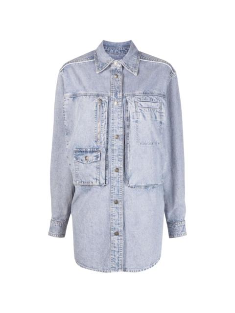 cotton-hemp blend chambray shirt jacket