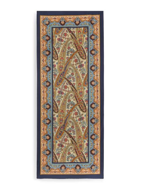 Etro Women's Printed Silk Scarf - Orange Azure