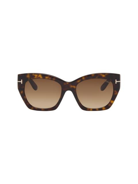 TOM FORD Brown Joni Sunglasses