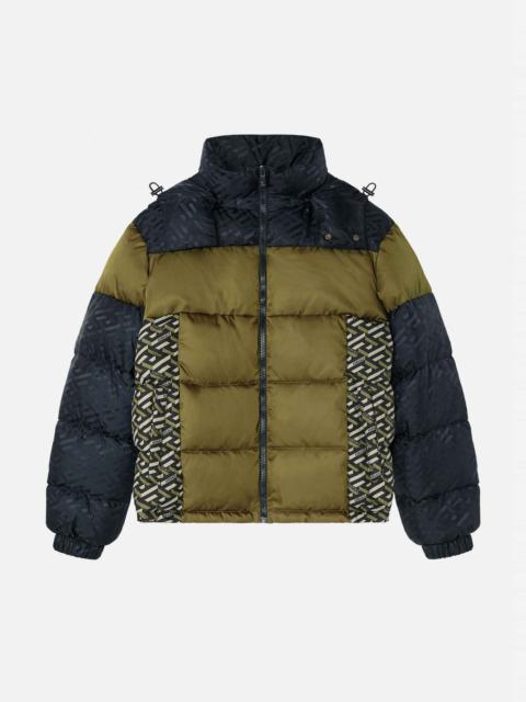 VERSACE La Greca Accent Puffer Jacket