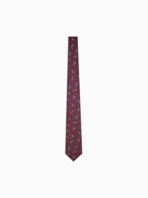 GIORGIO ARMANI PAISLEY JACQUARD SILK TIE