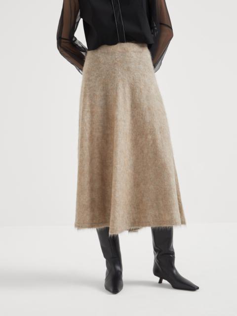 Mohair, wool, cashmere and silk knit skirt