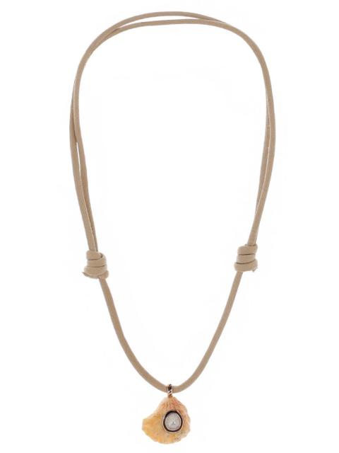 DEZSO Diamond Cat Paw Shell Tan Necklace