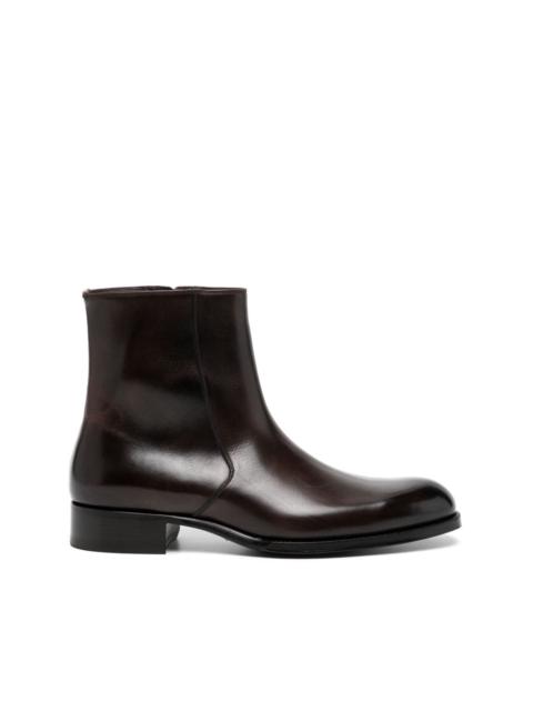 TOM FORD side-zip leather ankle boots