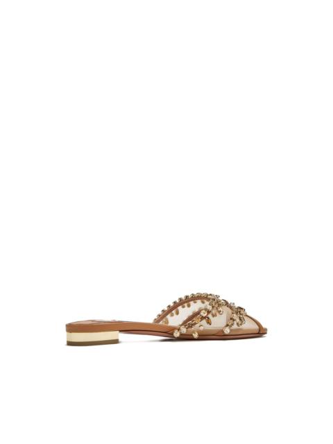 AQUAZZURA Temptation crystal-embellished mesh sandals