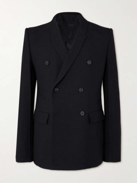 Rick Owens Double-Breasted Grain De Poudre Wool Blazer