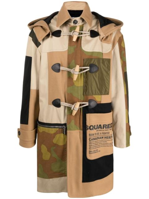 DSQUARED2 patchwork duffle coat