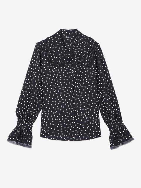 The Kooples BLACK POLKA DOT SHIRT